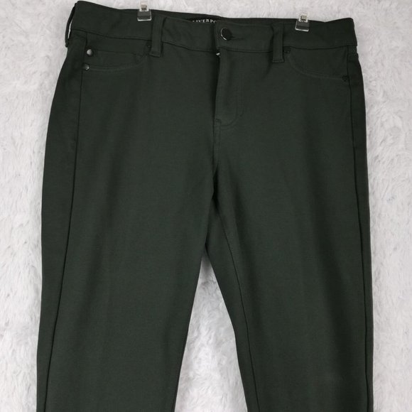 Liverpool Womens Pants Skinny Ankle Stretch Green Faux Pockets Mid Rise 6 - Picture 3 of 16